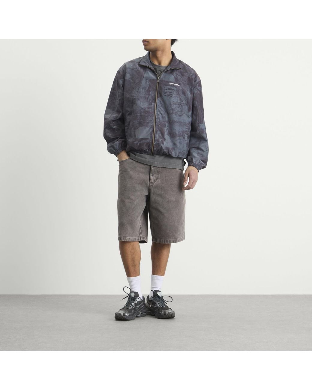 Thisisneverthat Gray Washed Intl Team Jacket for men
