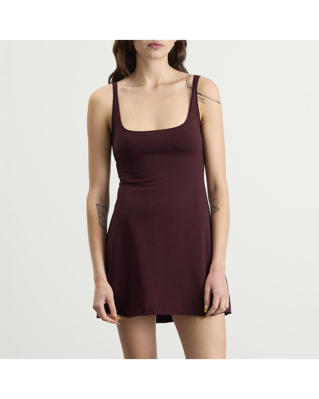 Skims Purple Cotton Jersey Mini Dress