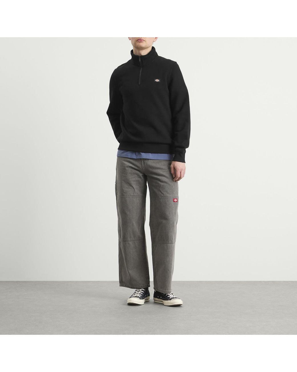 Dickies Black Oakport Quarter Zip Sweatshirt for men