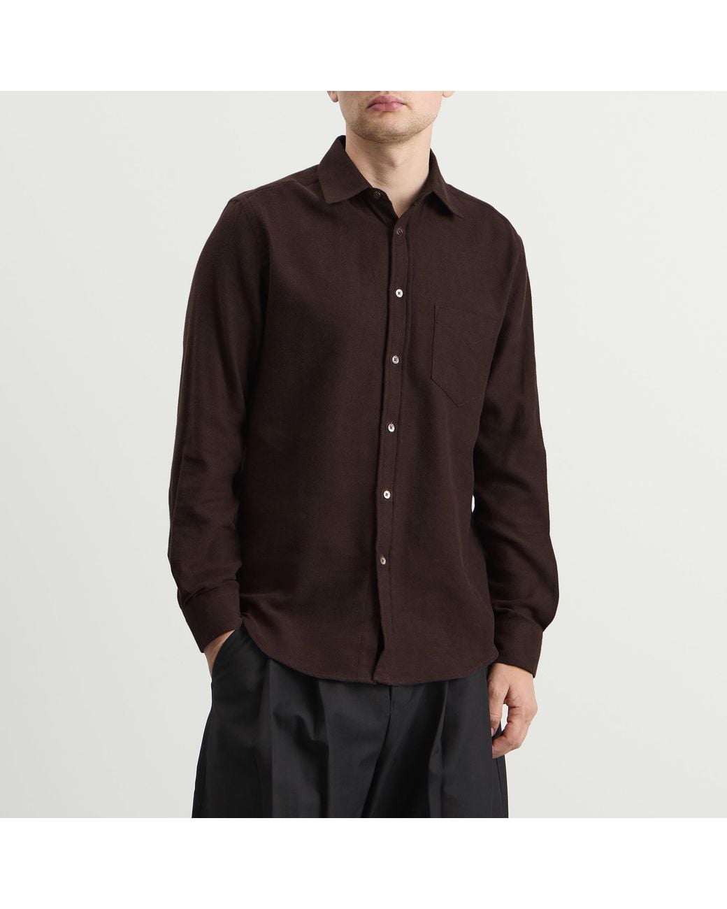 Portuguese Flannel Brown Teca Flannel Shirt for men