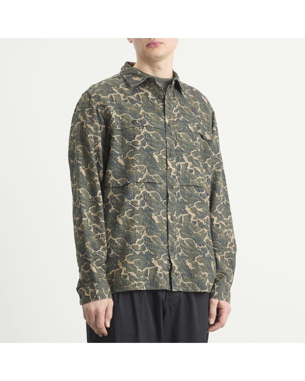 Kestin Green Landscape Print Taymount Overshirt for men