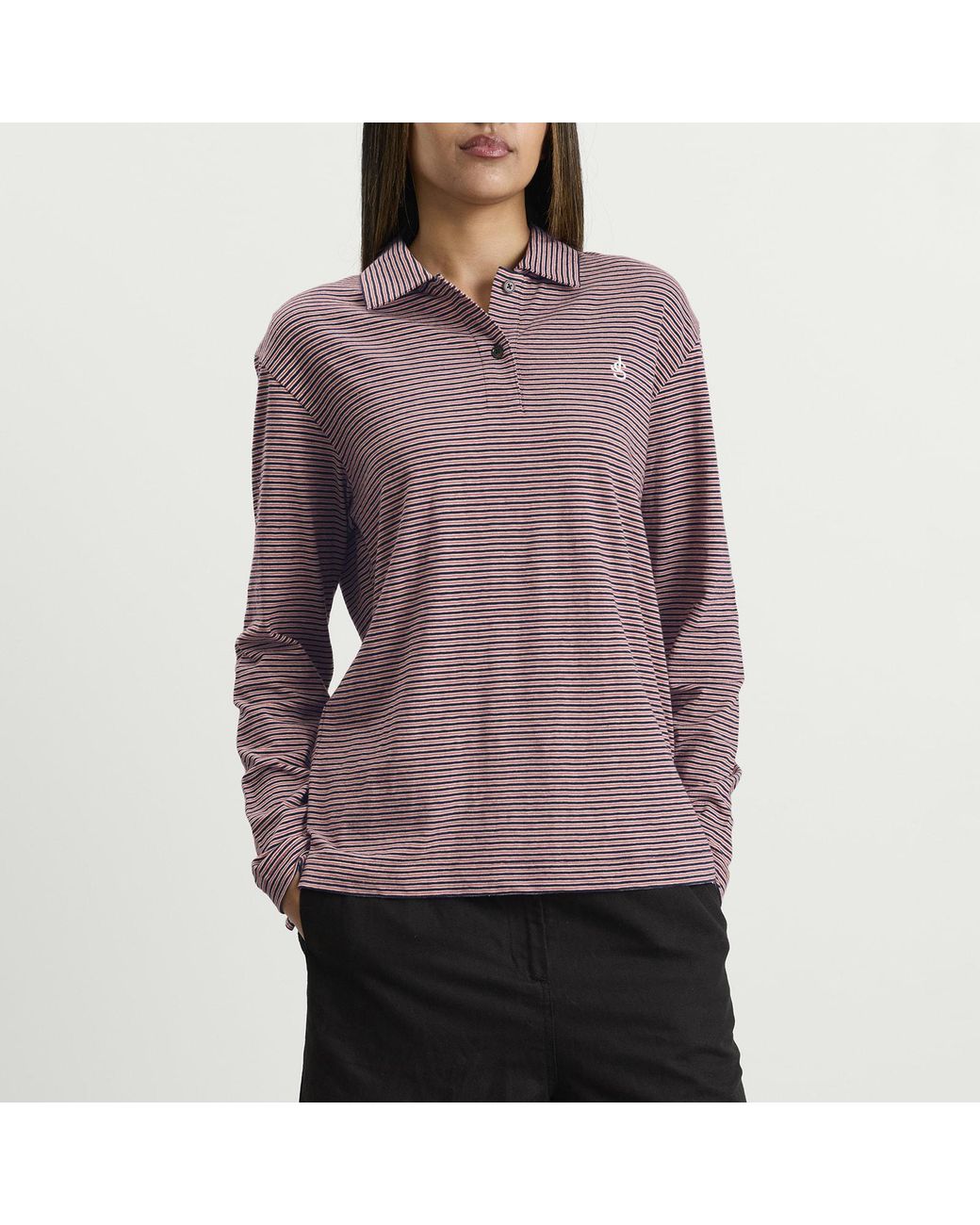 Jil Sander Brown Long Sleeve Polo Shirt