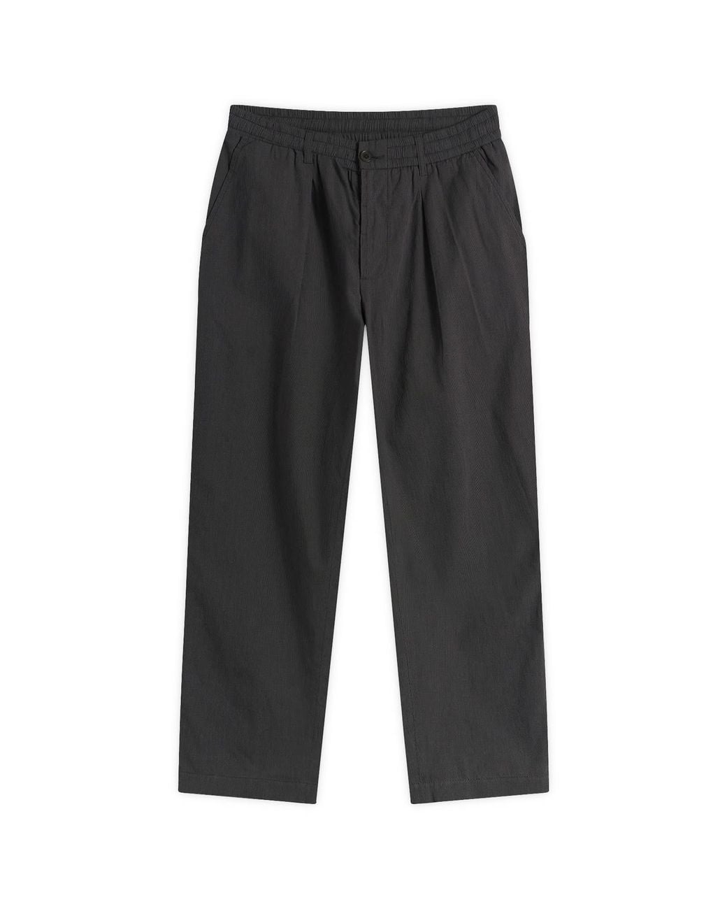 Universal Works Gray Seattle Cotton Pleated Track Pant for men