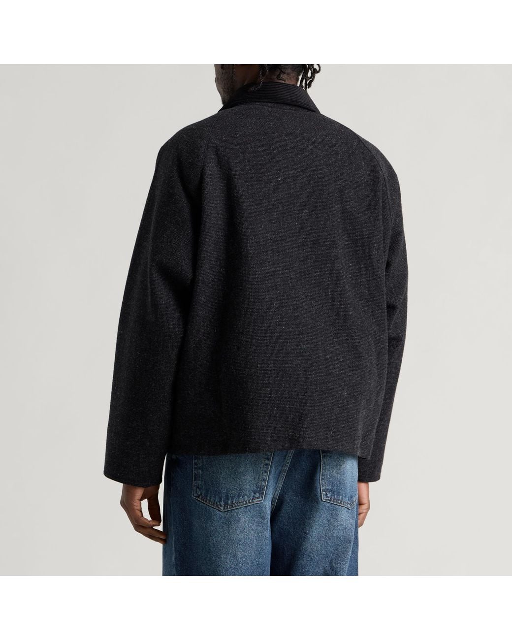 Barbour Black X Paul Smith Transport Wool Jacket for men