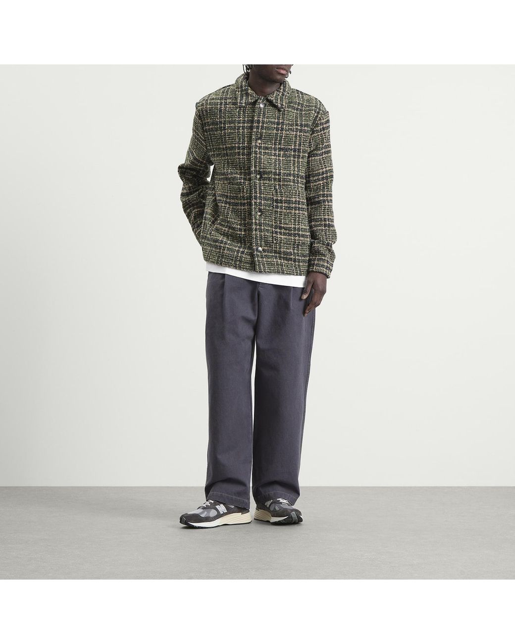 BOUND Green Textured Woven Overshirt for men