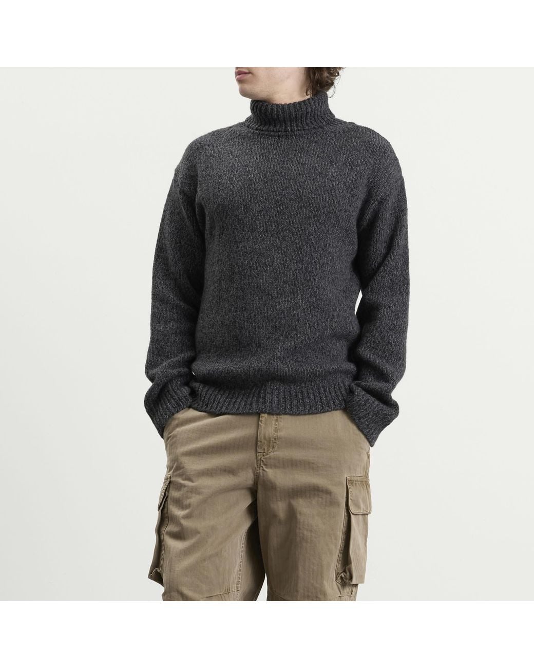 Our Legacy Blue Slub Twisted Wool Popover Turtleneck for men