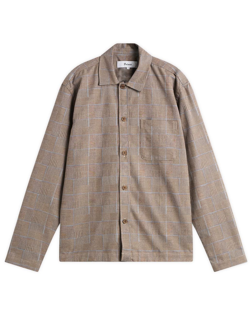 Palmes Brown Glen Overshirt for men