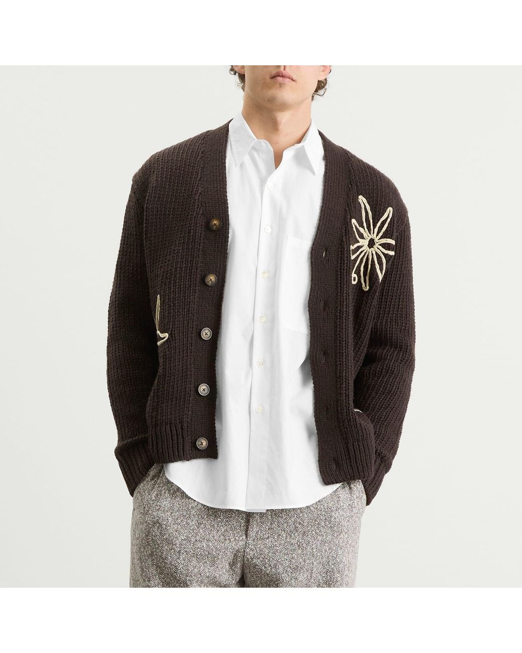 NN07 Black Mika Flower Cardigan for men