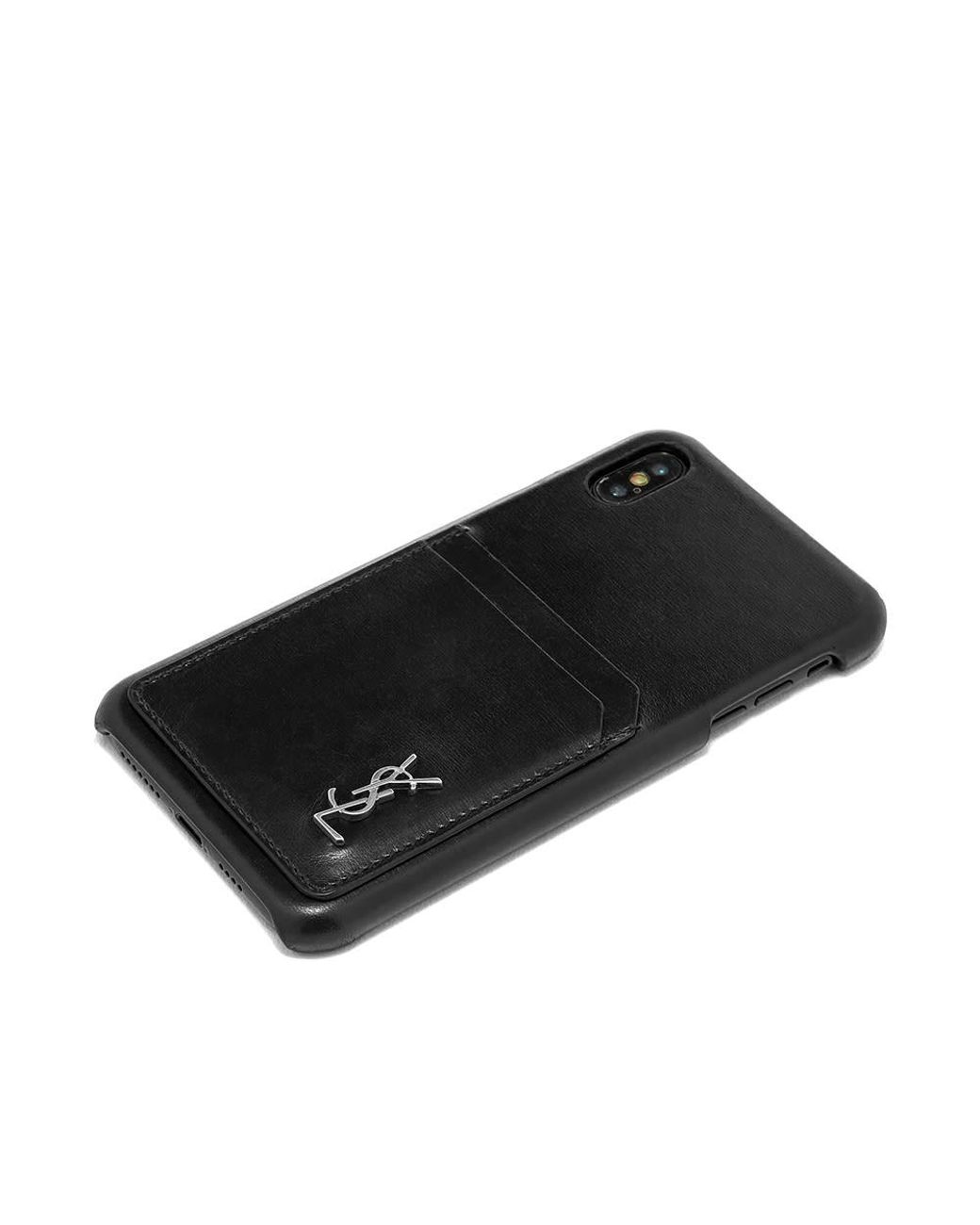 Saint Laurent Ysl Metal Logo Iphone Xs Max Case in Black for Men | Lyst