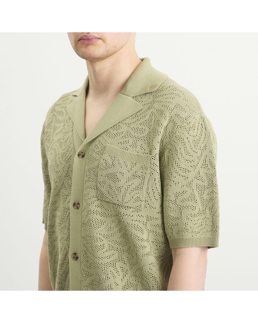 Drole de Monsieur Green Lace Knitted Shirt for men