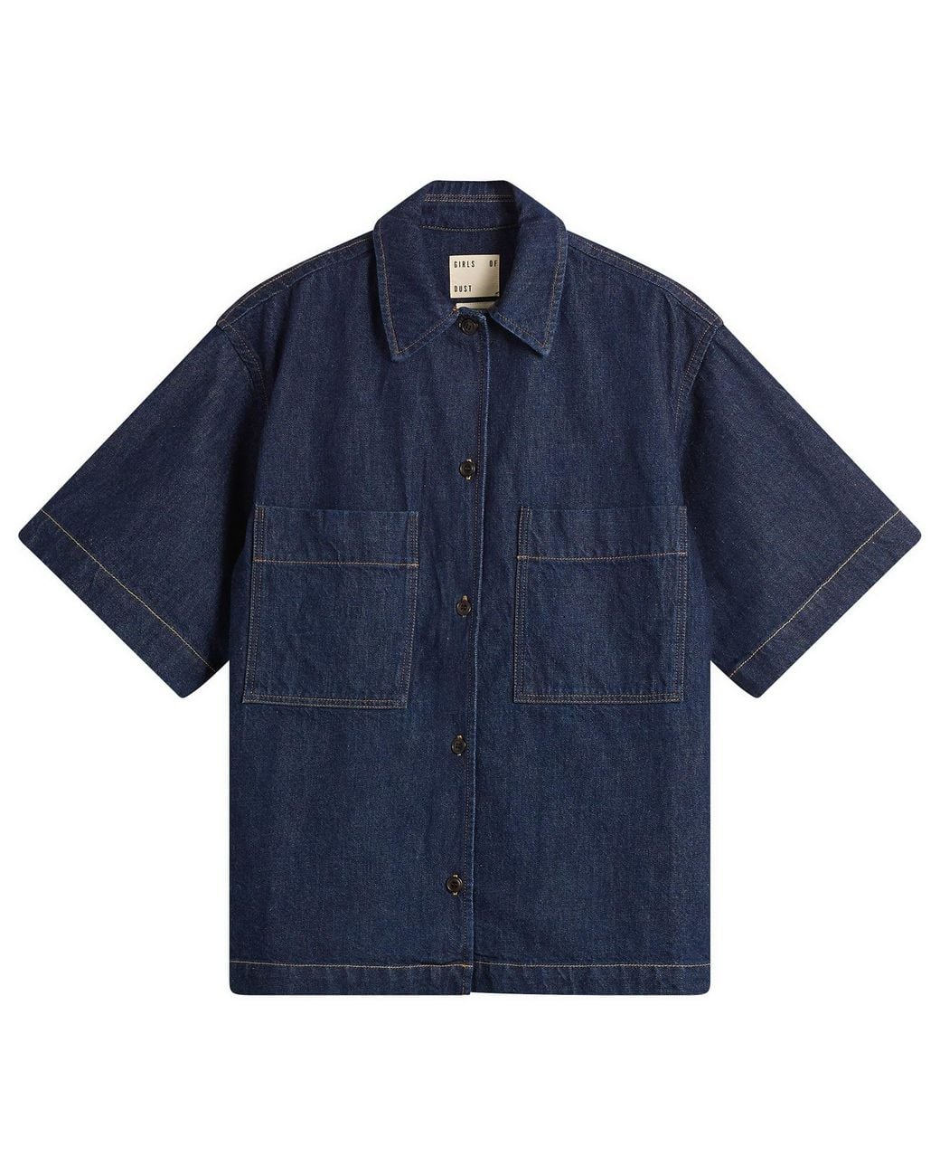 Girls Of Dust Blue Okinawa Denim Short Sleeve Shirt