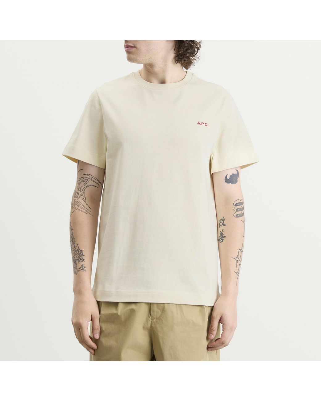 A.P.C. Natural Oliver Heavyweight T-Shirt for men