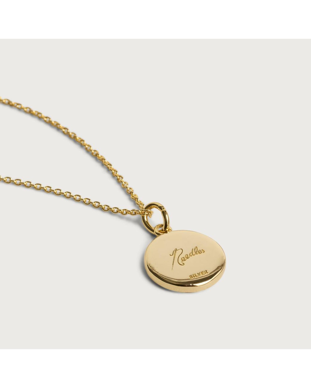 Needles Metallic Plate Pendant Necklace for men