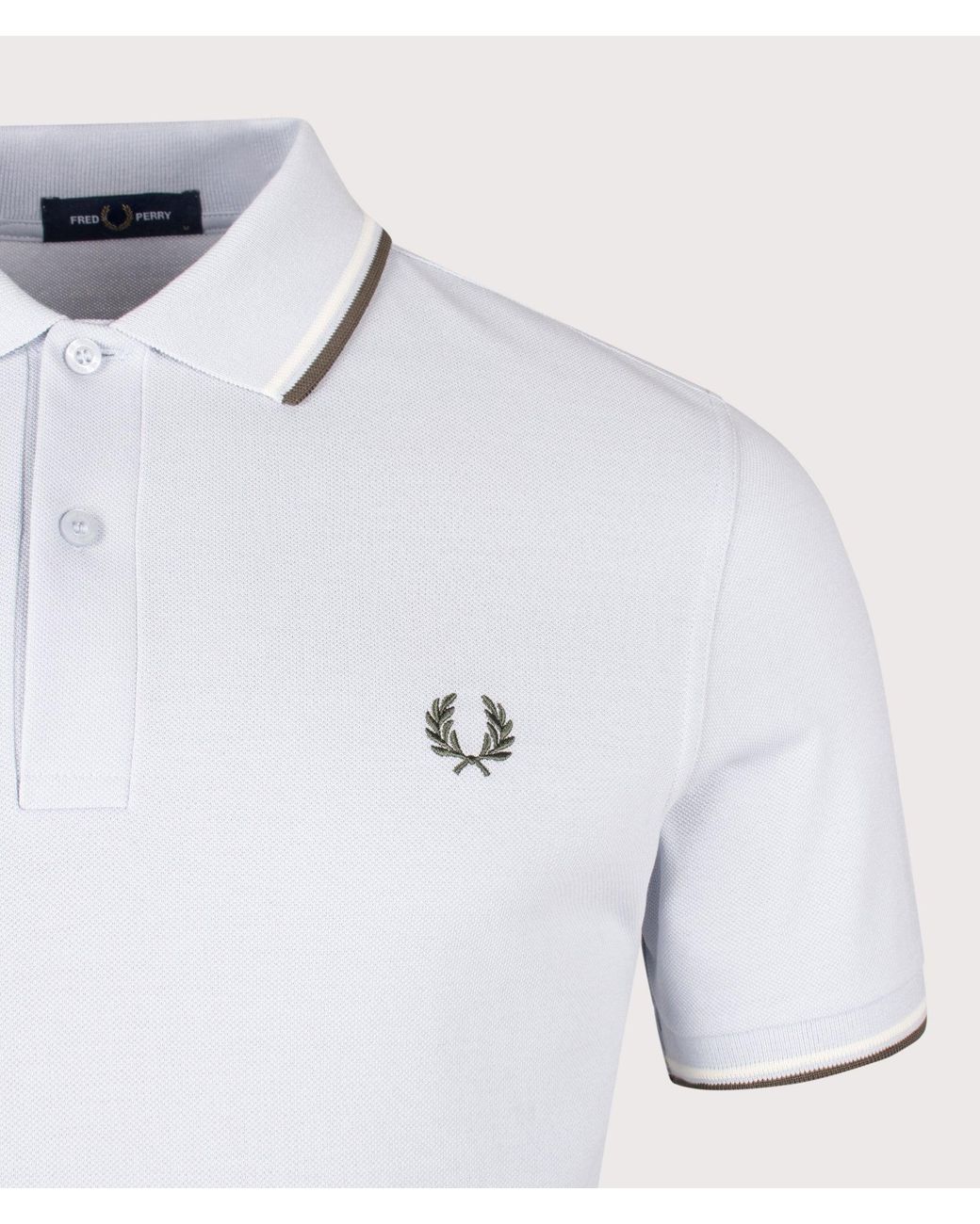 Fred Perry White Regular Fit Twin Tipped Polo Shirt for men