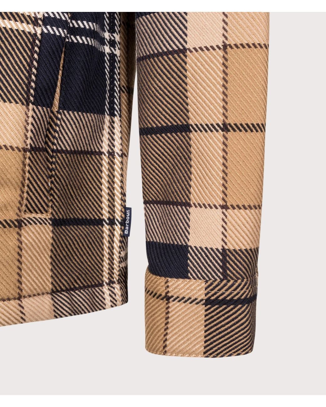 Barbour Brown Regular Fit Oversized Tartan Overshirt for men