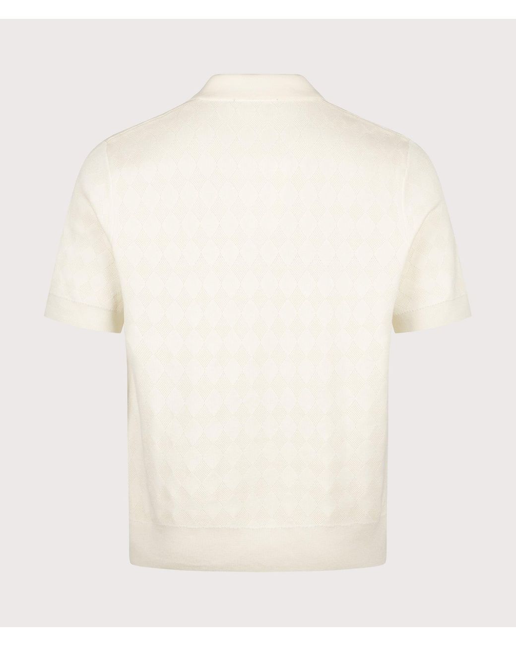 Fred Perry Natural Regular Fit Pointelle Knitted Polo Shirt for men