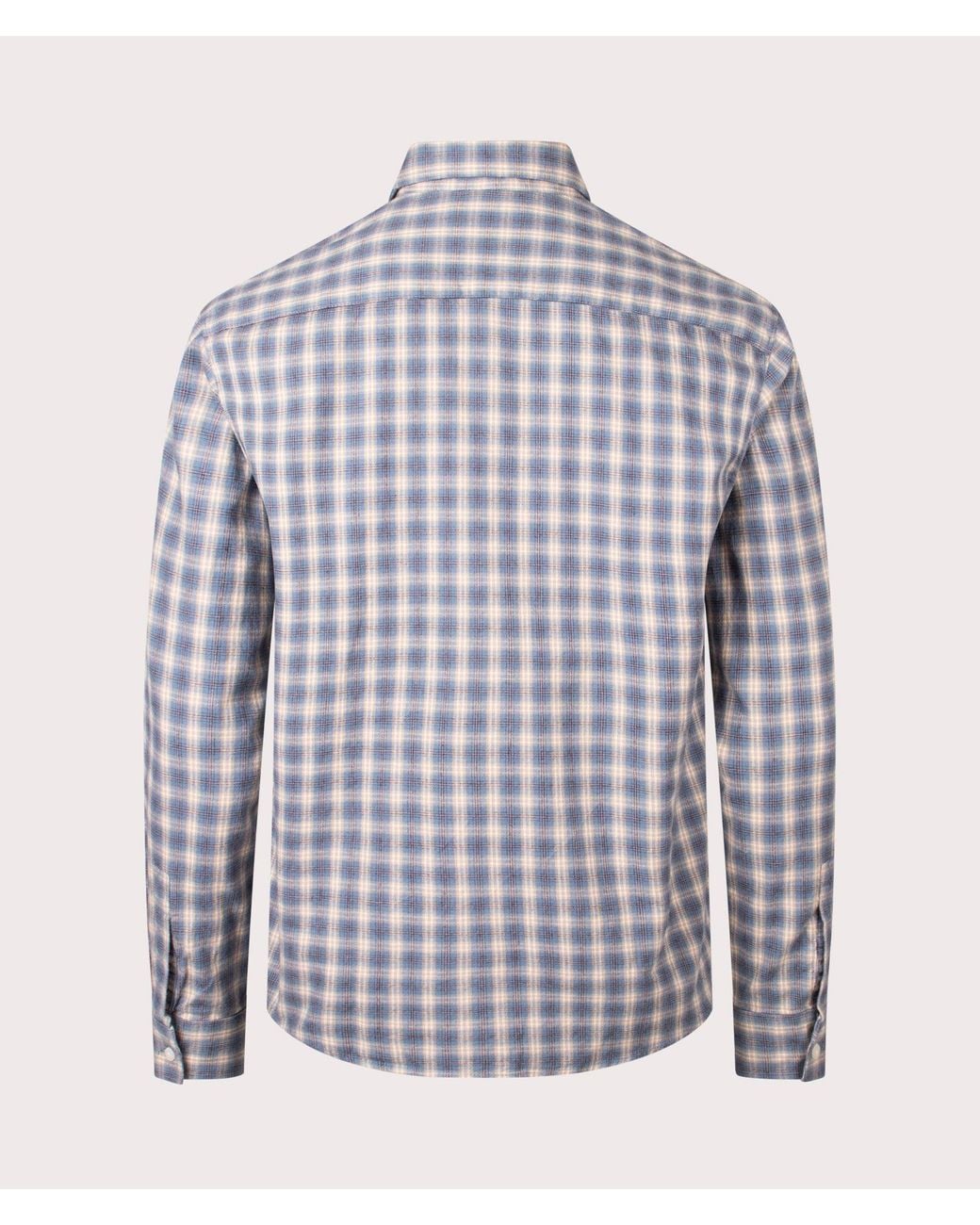 NN07 Blue Deon Flannel Shirt for men