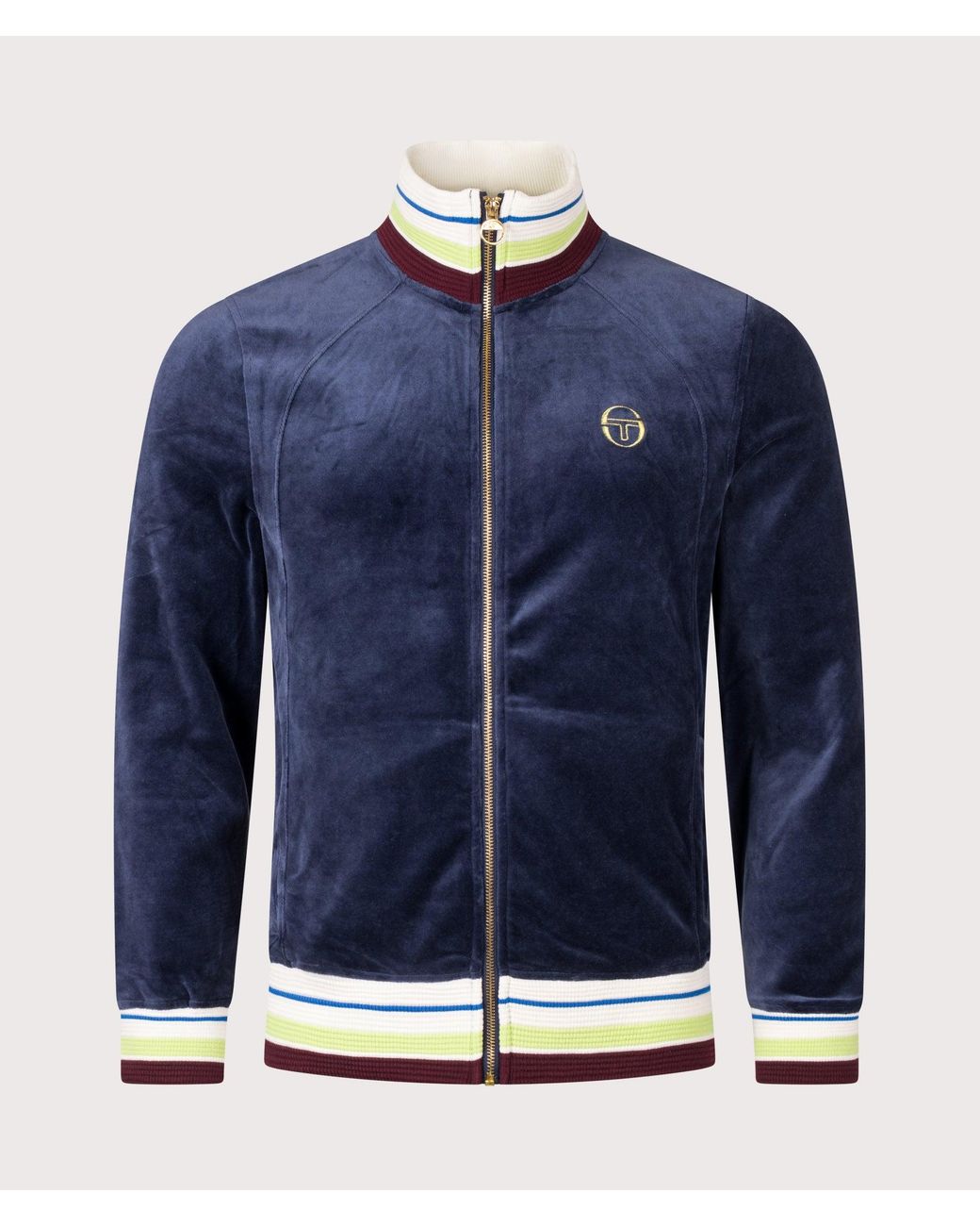 Sergio Tacchini Blue Regular Velour Sartori Track Jacket for men