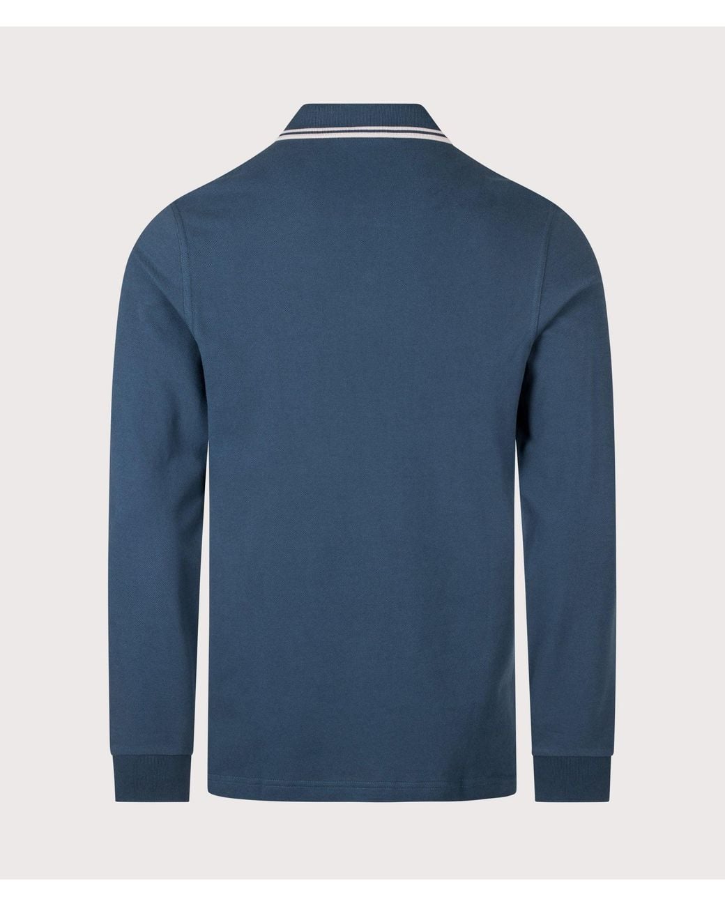 Fred Perry Blue Regular Fit Long Sleeve Twin Tipped Polo Shirt for men