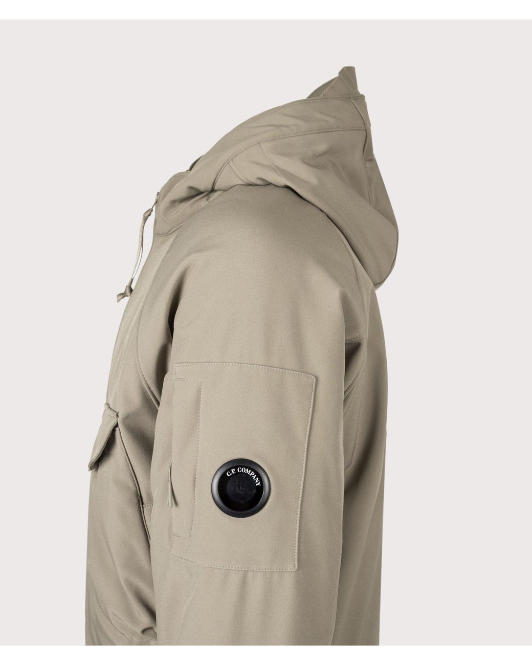 C P Company Natural C.P. Shell-R Padded Hooded Lens Jacket for men