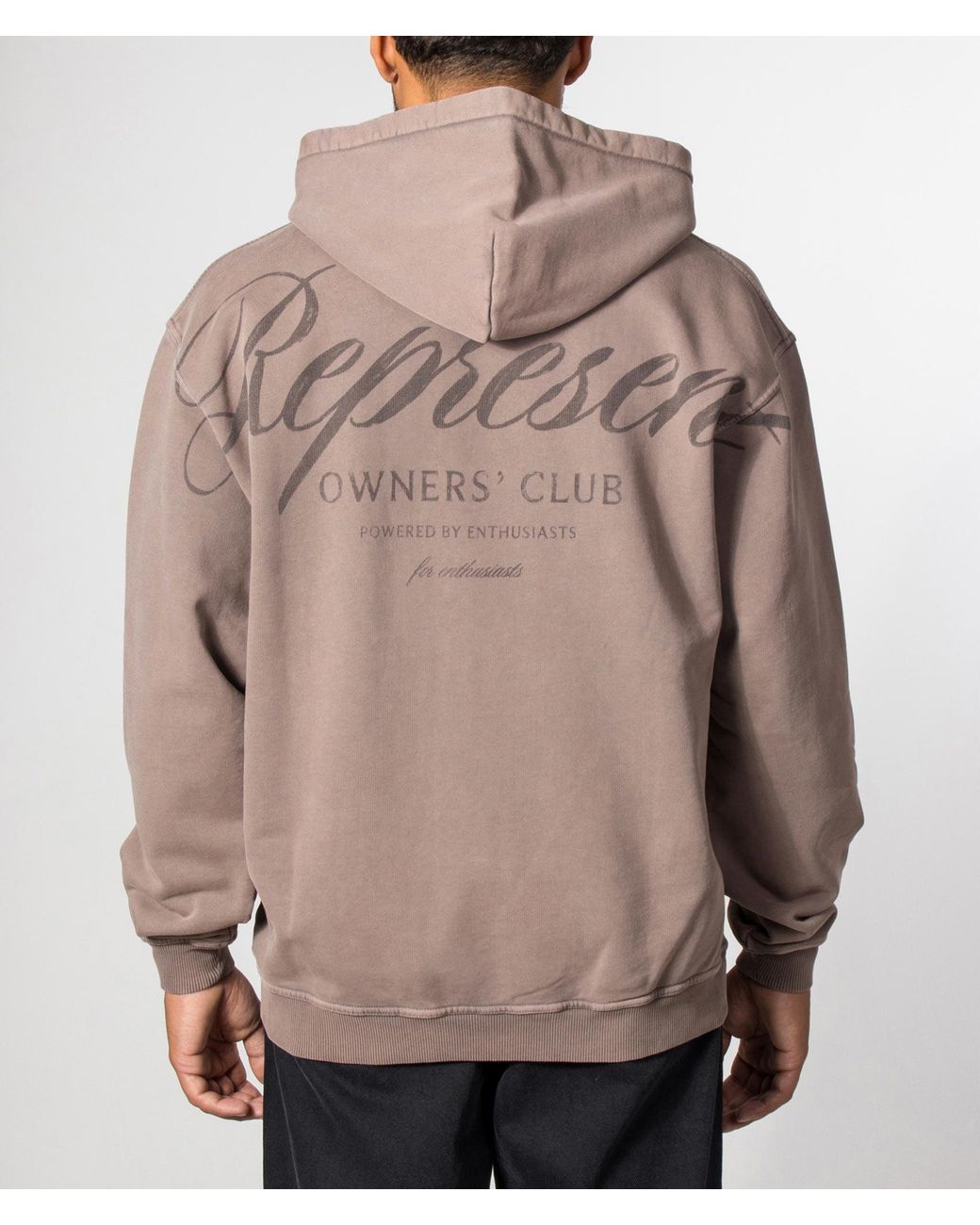 Represent Gray Owners Club Script Hoodie for men