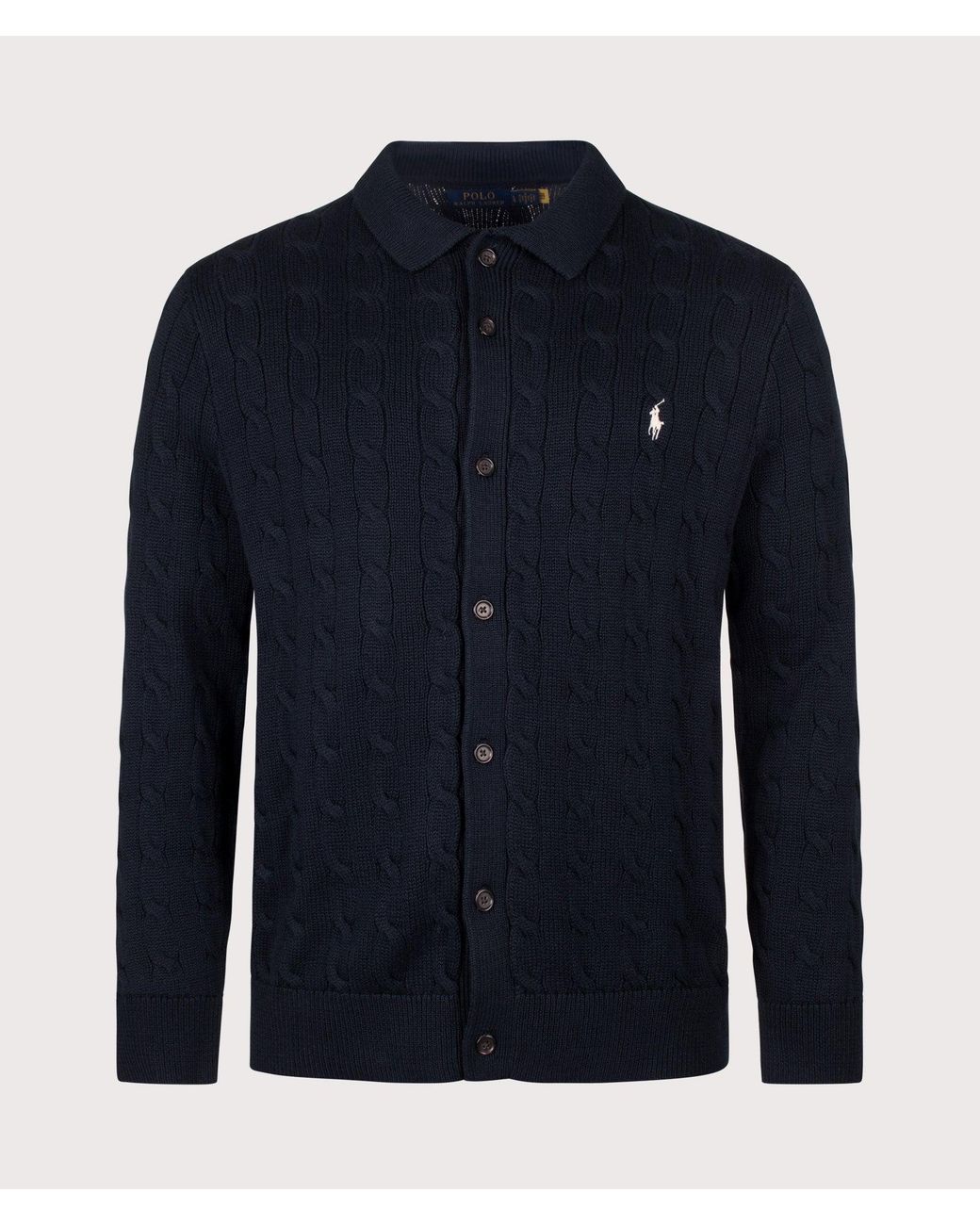 Polo Ralph Lauren Blue Cable-Knit Cotton Cardigan for men