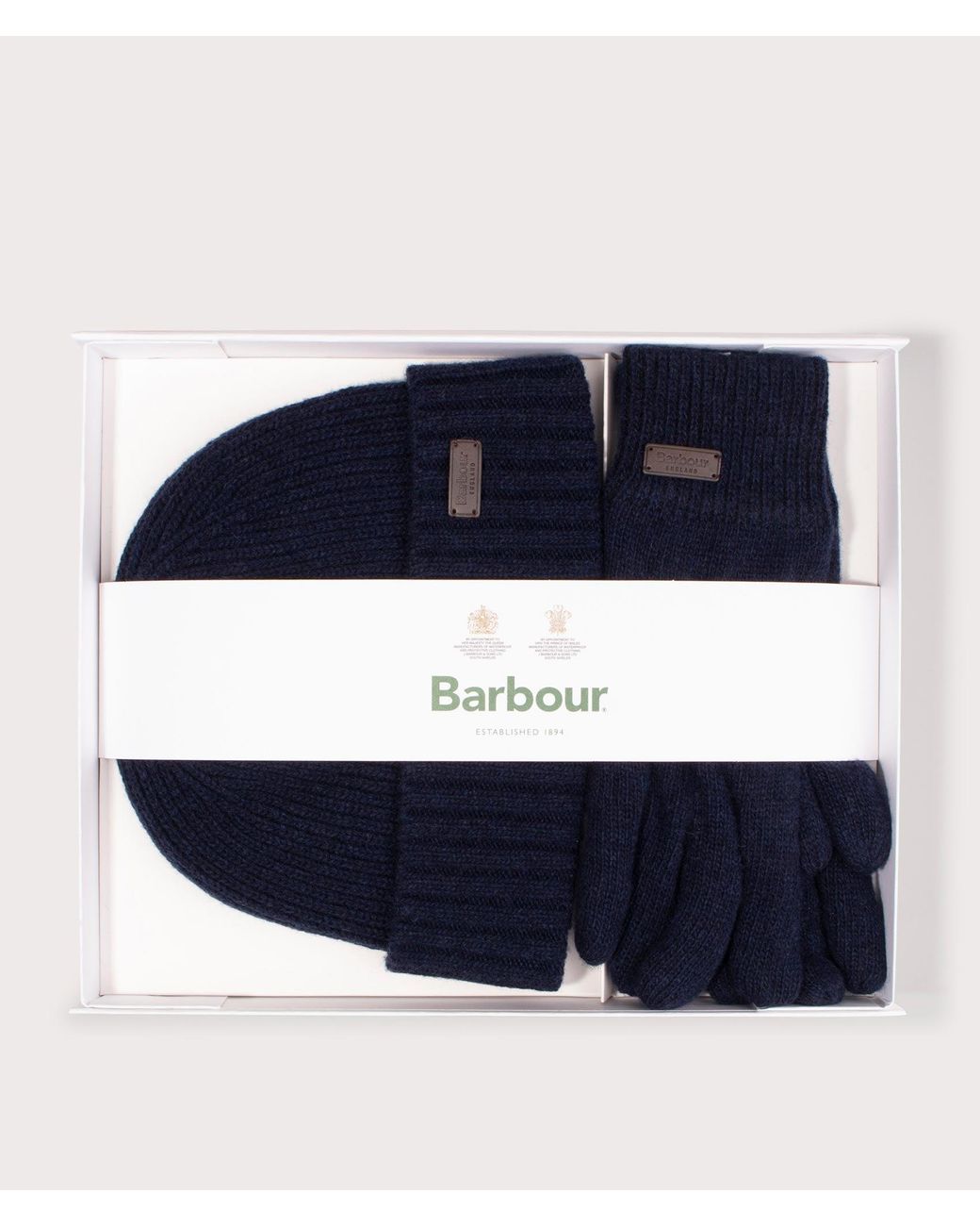 Barbour Blue Carlton Beanie &Amp; Gloves Gift for men