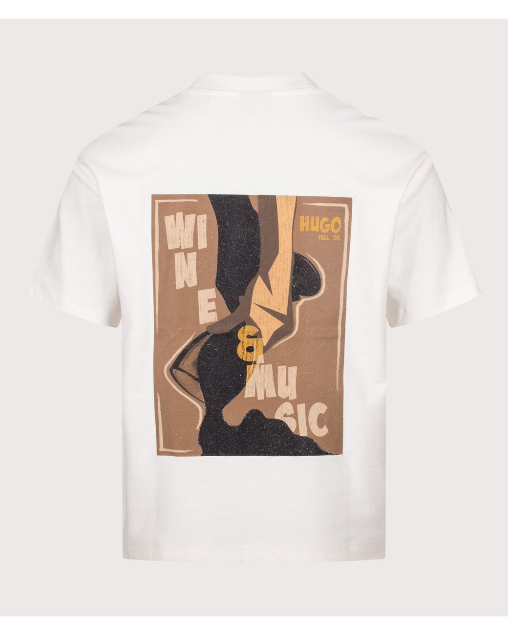 HUGO White Relaxed Fit Detzi T-Shirt for men
