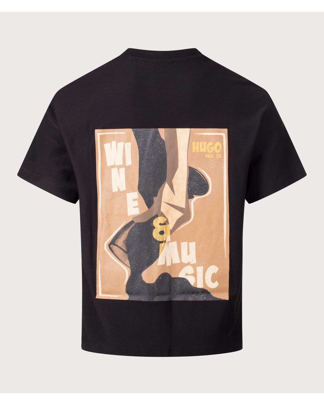 HUGO Black Relaxed Fit Detzi T-Shirt for men