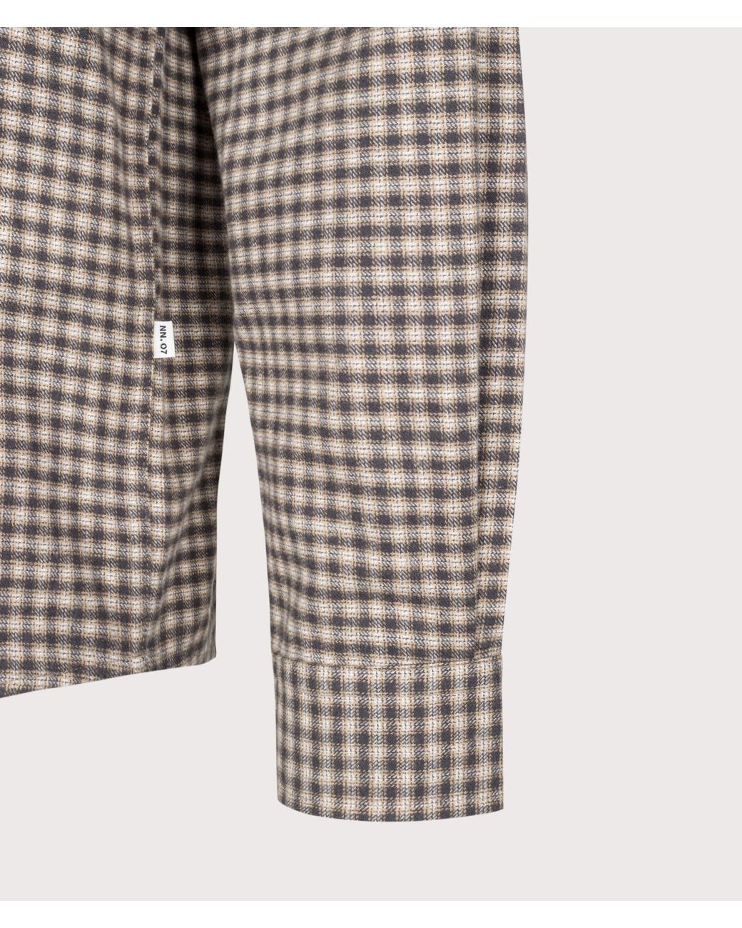 NN07 Gray Regular Fit Deon Flannel Shirt for men