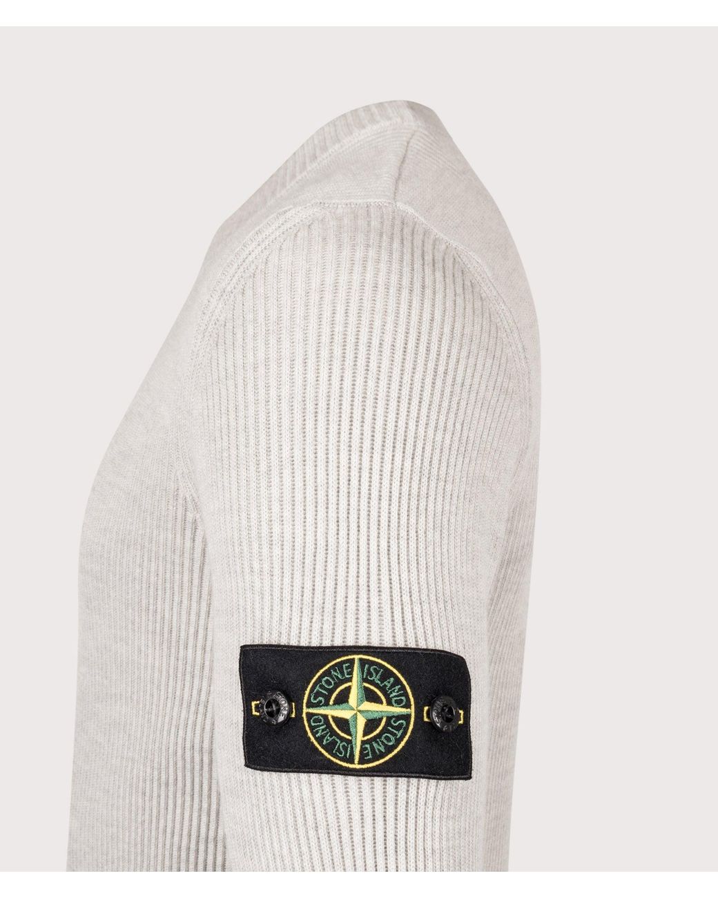 Stone Island White Full Rib Rws Wool Jumper for men