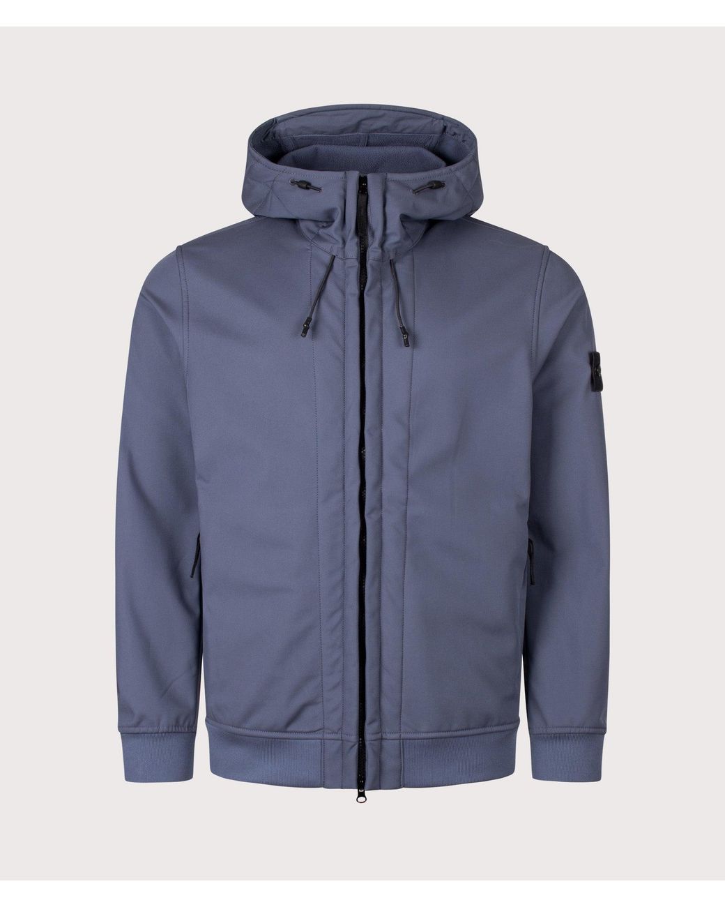 Stone Island Blue Soft Shell-R_E Dye Technology Jacket for men