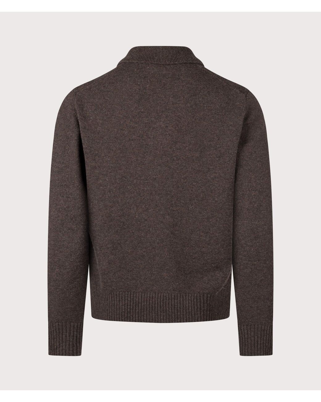 Norse Projects Gray Relaxed Fit Ristinge Long Sleeve Merino Knitted Polo Shirt for men