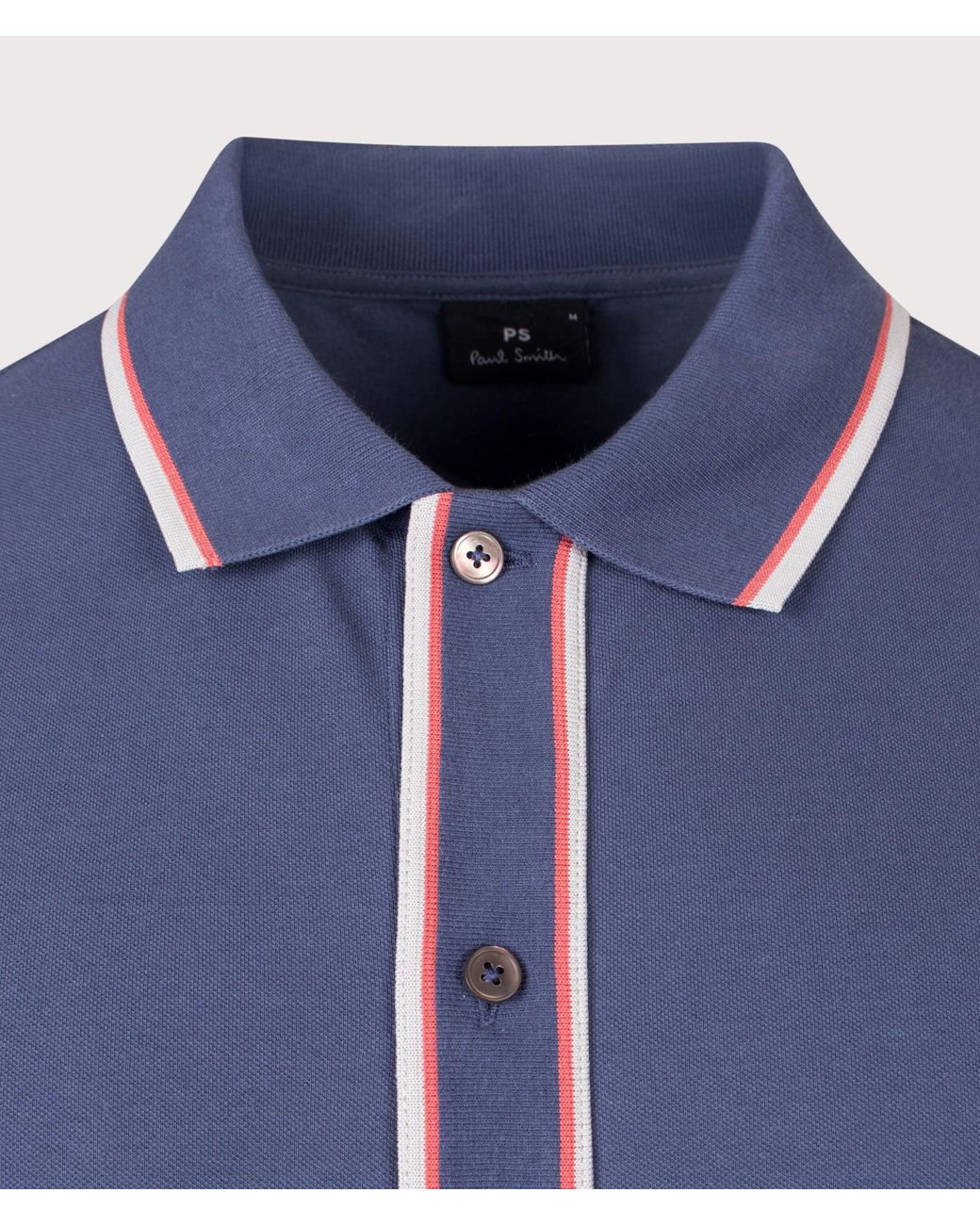 Paul Smith Blue Regular Fit Button Through Polo Shirt for men