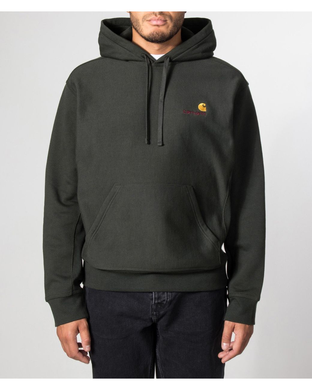 Carhartt Black Loose Fit American Script Hoodie for men