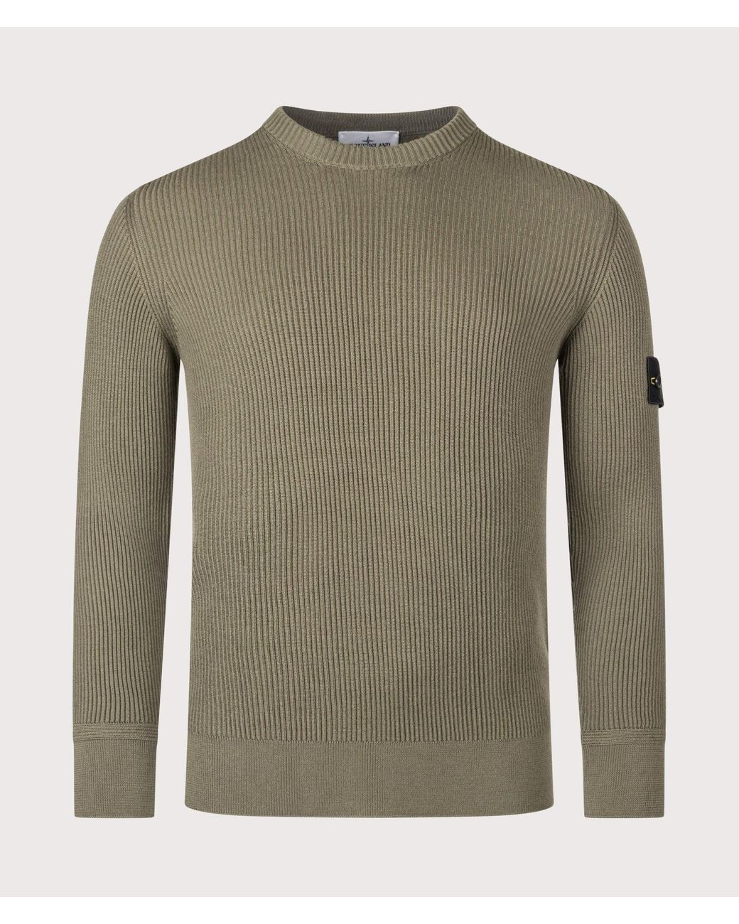 Stone Island Green Full Rib Rws Wool Jumper for men