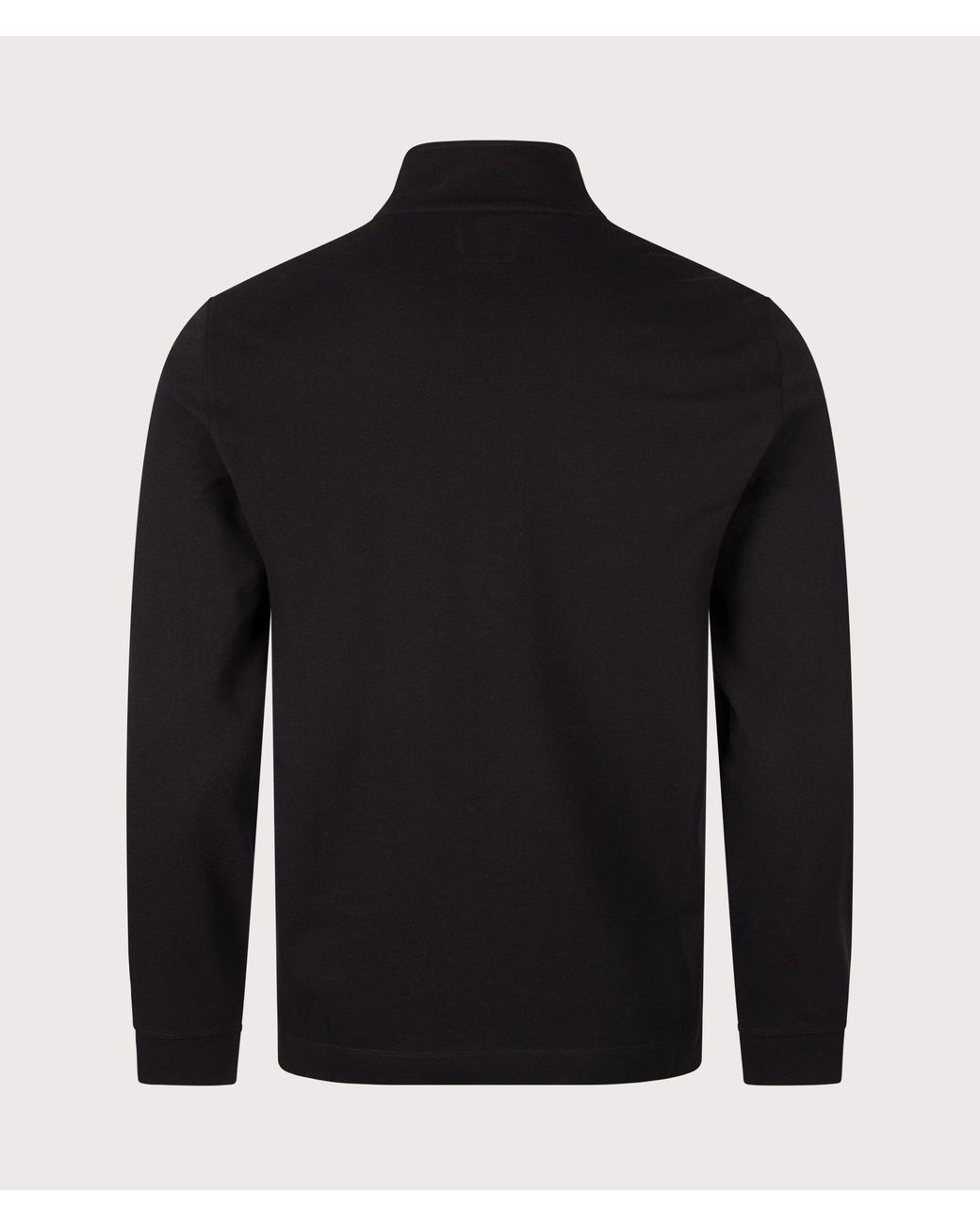 C P Company Black Stretch Piquet Quarter Zip Sweatshirt for men