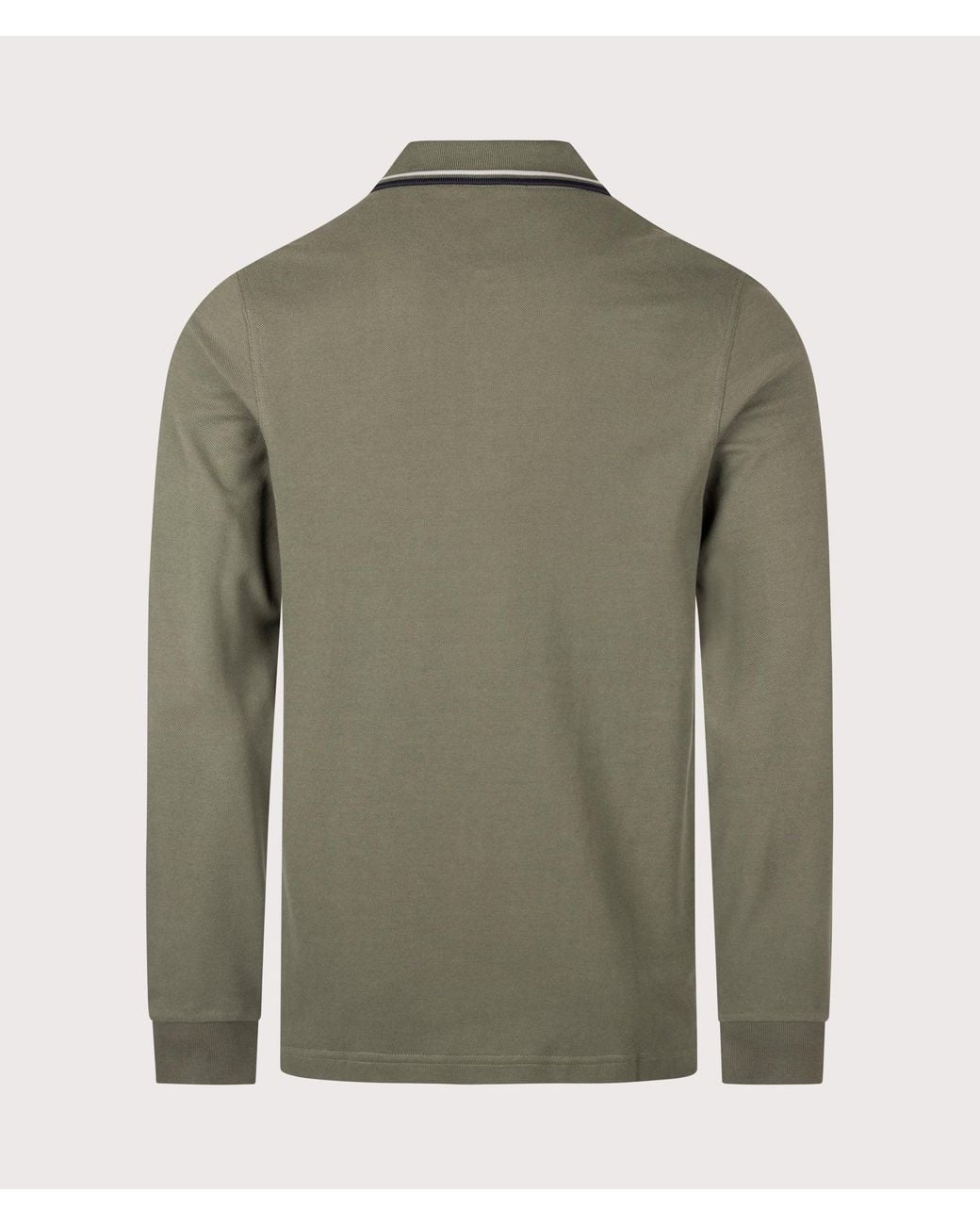 Fred Perry Green Regular Fit Long Sleeve Twin Tipped Polo Shirt for men
