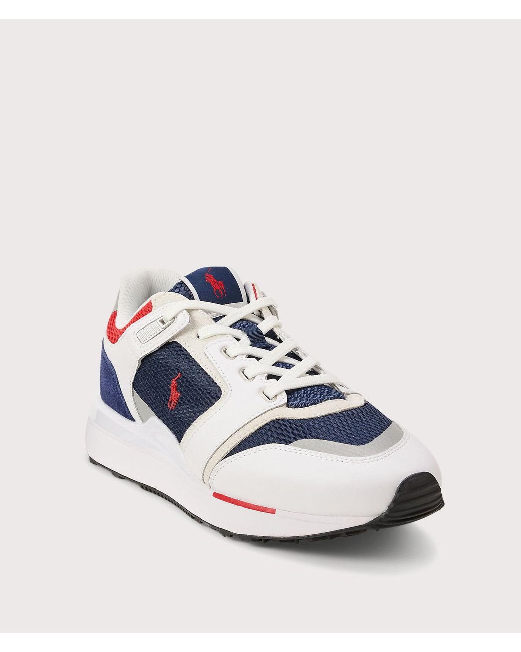 Ralph Lauren Blue Train 89 V2 Suede-Paneled Sneakers for men