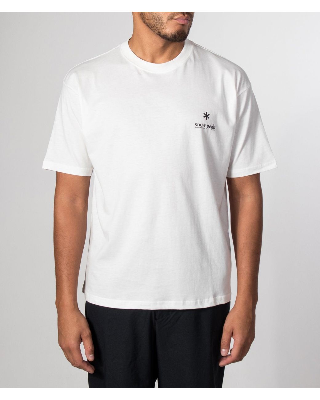 Snow Peak White Relaxed Fit Soft Cotton Logo T-Shirt for men