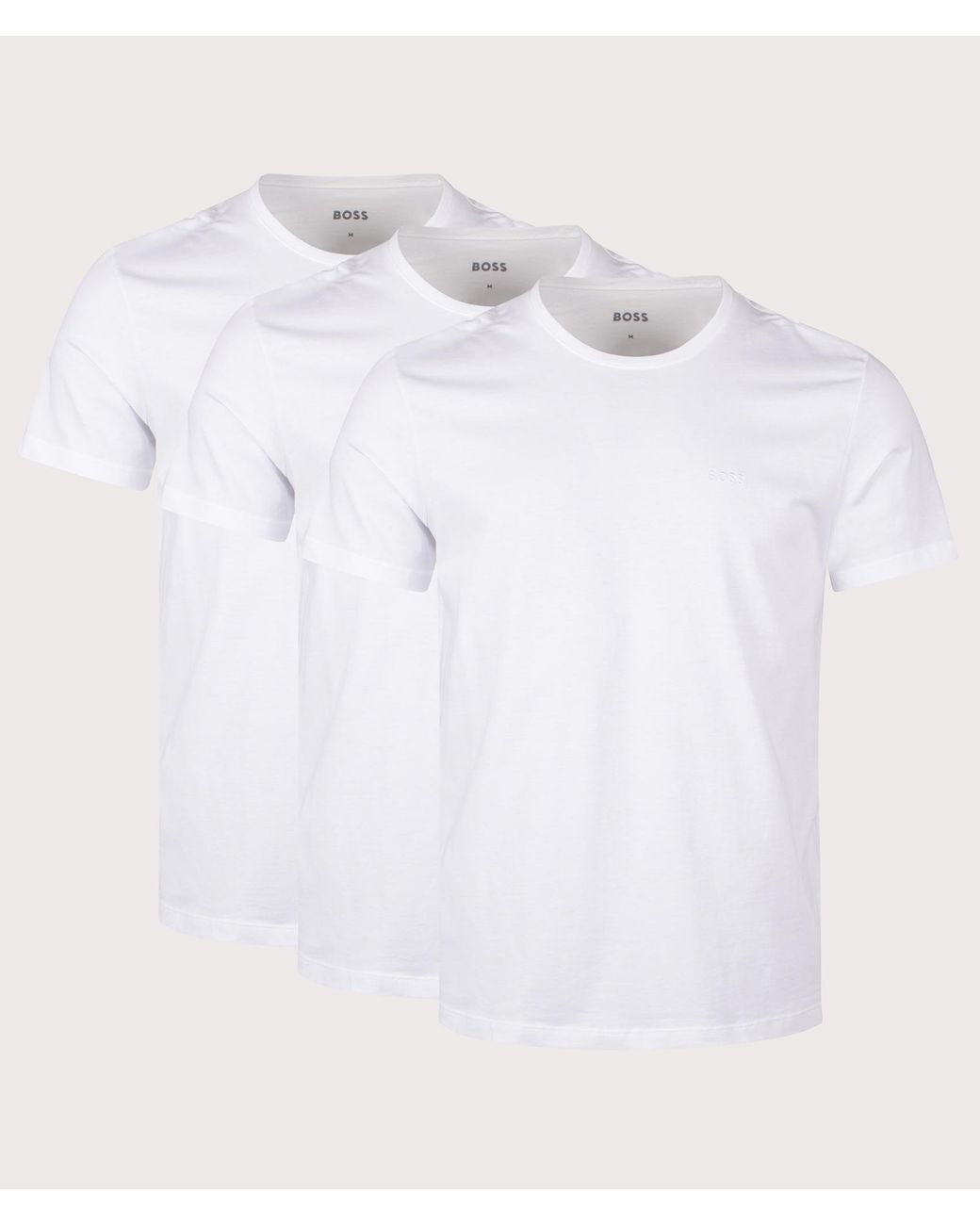 Boss White Regular Fit 3 Pack Lightweight T-Shirt for men