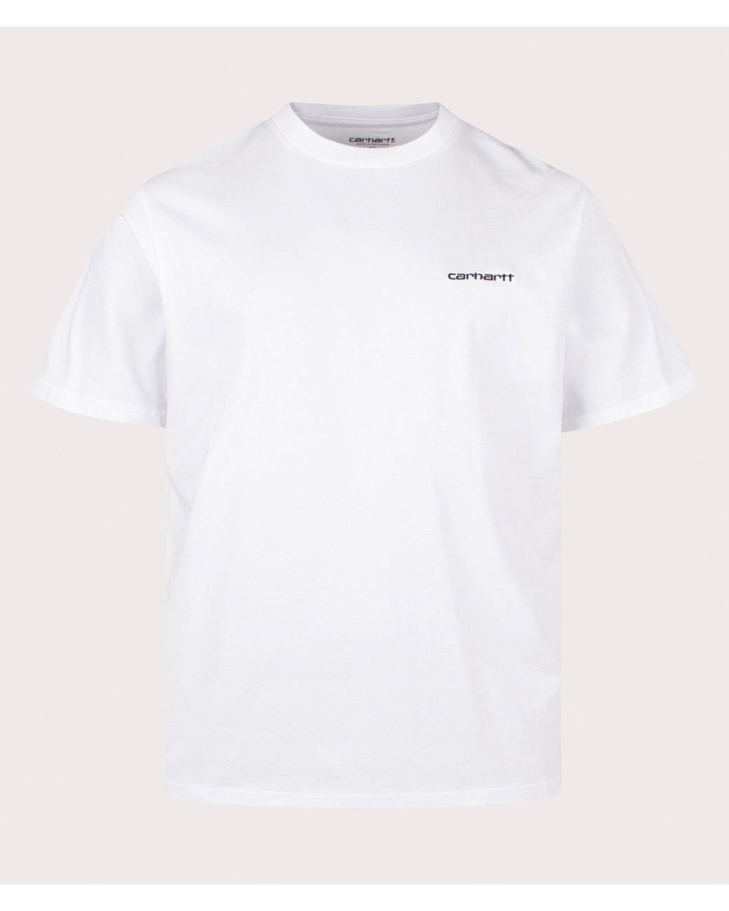 Carhartt White Loose Fit Script Embroidery T-Shirt for men