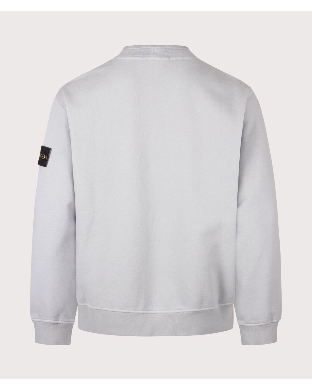 Stone Island Gray Oversized Fit Brushed Organic Cotton Fleece Sweatshirt for men