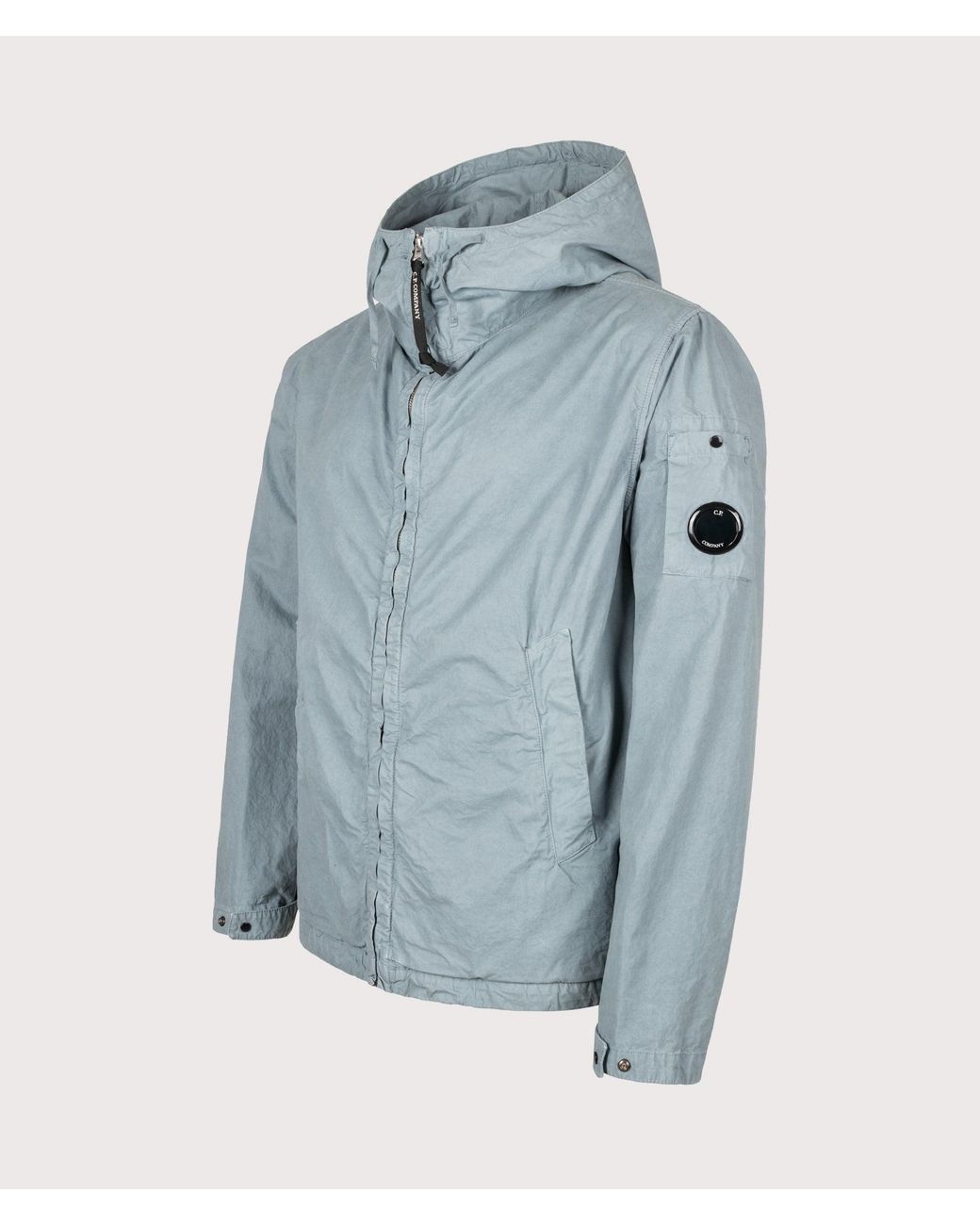 C P Company Blue Micro-Reps Hooded Lens Jacket for men