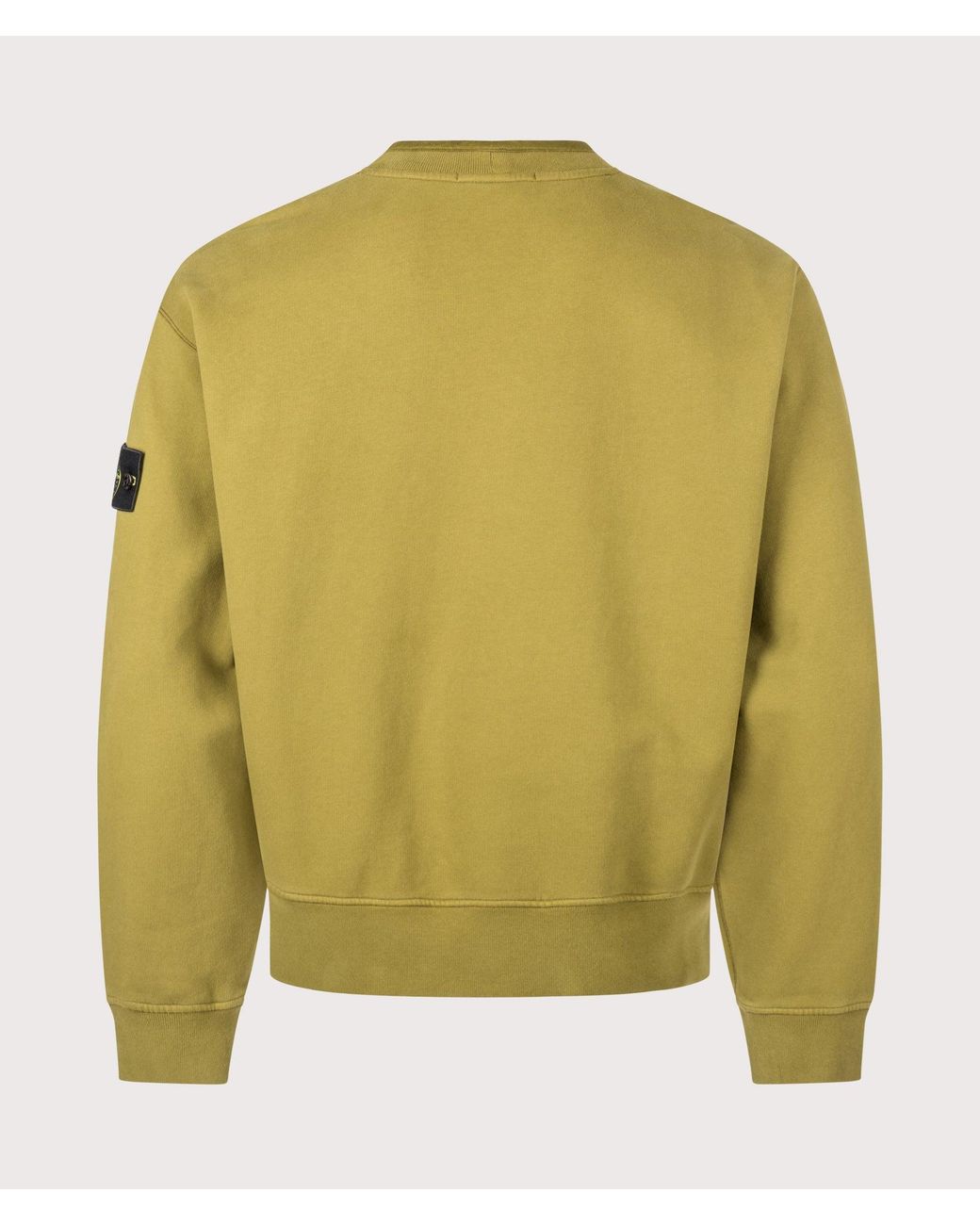 Stone Island Green Oversized Fit Brushed Organic Cotton Fleece Sweatshirt for men