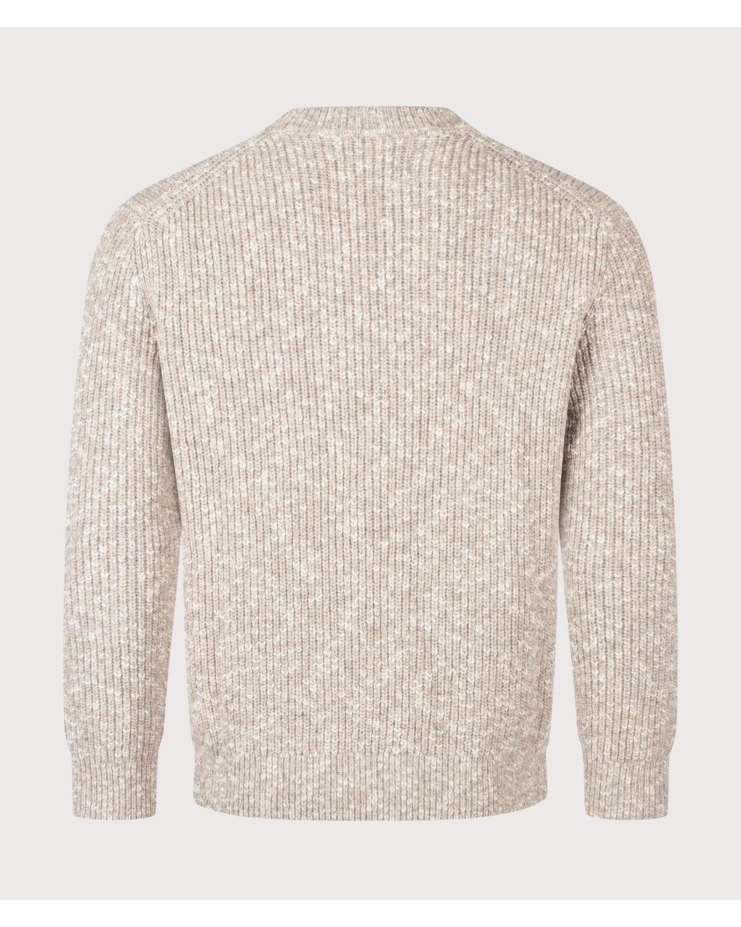 Wax London Natural Relaxed Fit Wilde Rib Fleck Crewneck Jumper for men