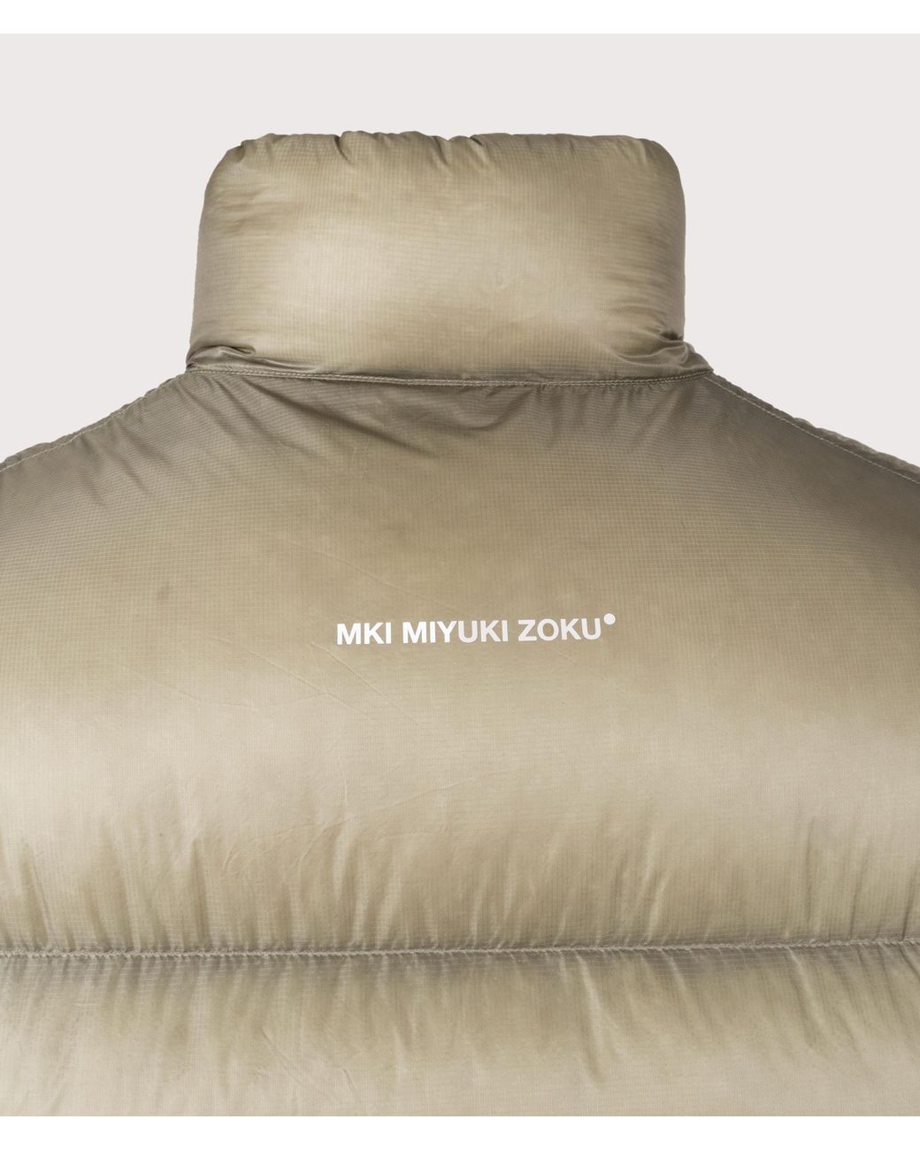 MKI Miyuki-Zoku Green Translucent Funnel Neck Bubble Jacket for men
