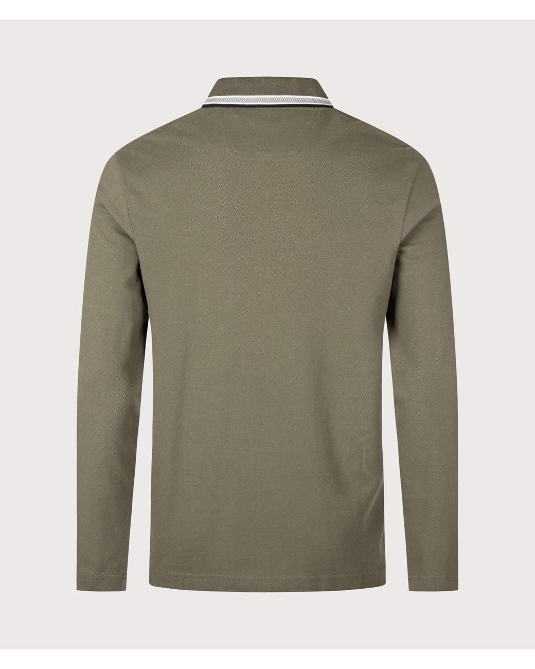 Boss Green Regular Fit Plisy Long Sleeve Polo Shirt for men