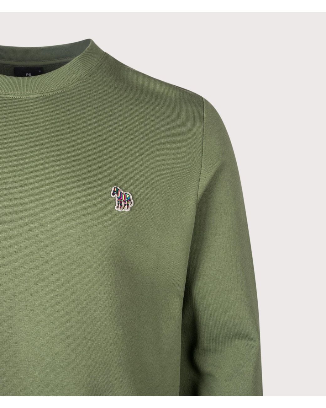 Paul Smith Green Regular Fit Organic Cotton Zebra Logo Sweatshirt for men