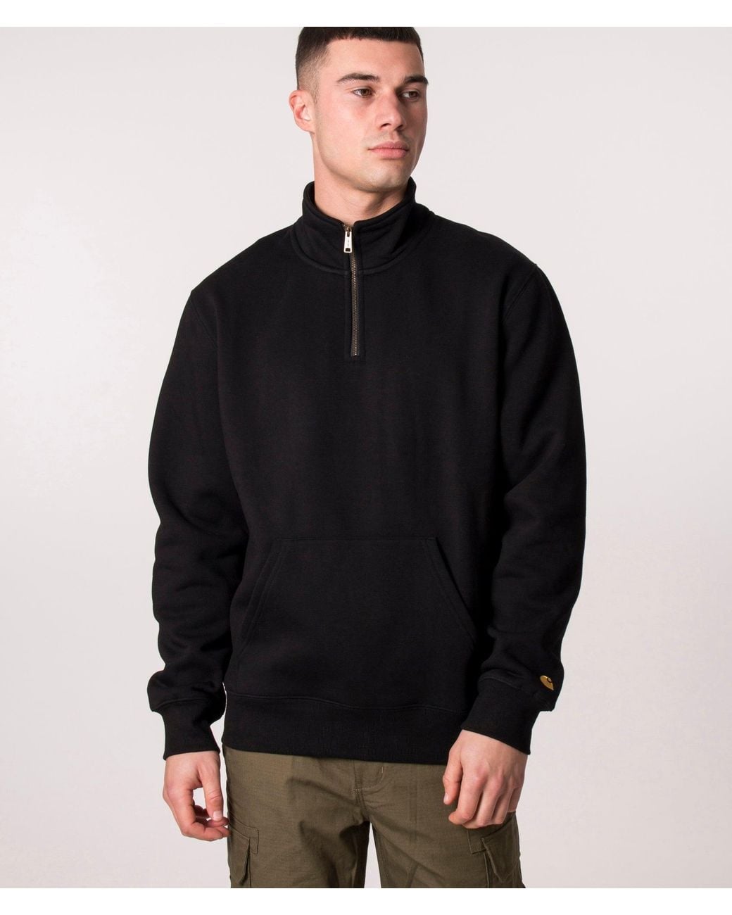 Carhartt Blue Regular Fit Quarter Zip Chase Sweatshirt for men